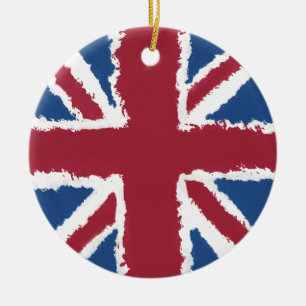 Union Jack Painted Artwork by Heva Weva Ceramic Tree Decoration
