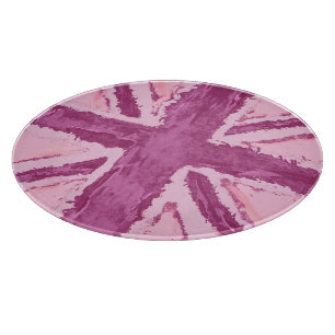 Union Jack Painted UK Art Plum Cutting Board