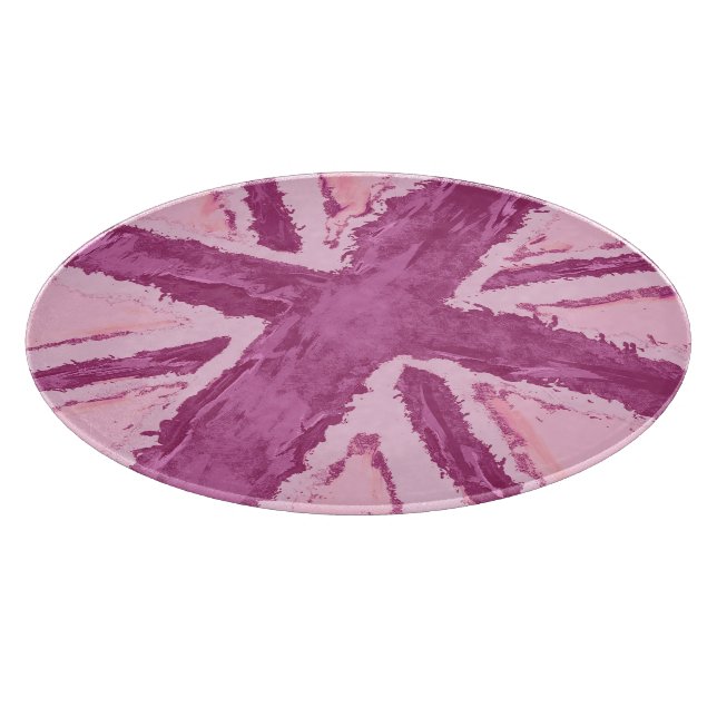 Union Jack Painted UK Art Plum Cutting Board (Corner)