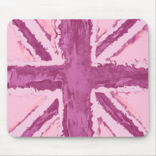 Union Jack Painted UK Art Plum Mouse Mat