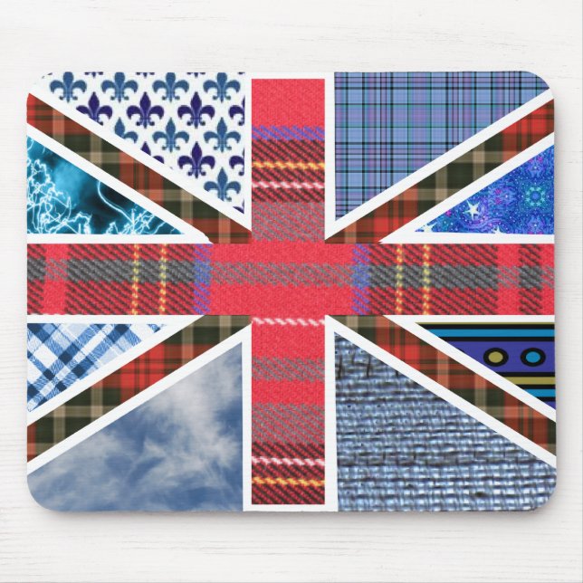 Union Jack Patchwork Pattern Mouse Mat (Front)