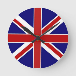 Union Jack Pentagram Flag Round Clock