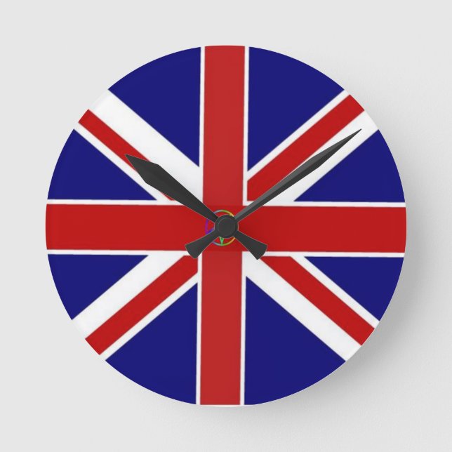 Union Jack Pentagram Flag Round Clock (Front)