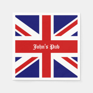 Union Jack Personalised British Pub Napkin