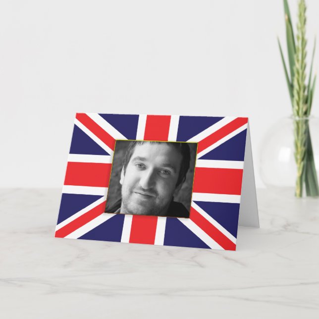 Union Jack Photo Birthday Party Invitation (Front)