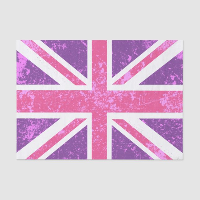 Union Jack, Purple and Pink Tissue Paper (Front)