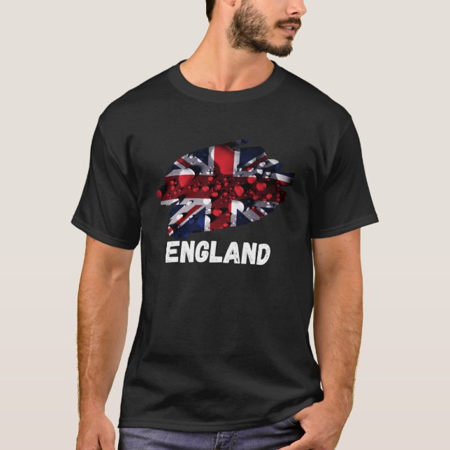 Union Jack Rain Drops England United Kingdom Briti T-Shirt (Front)