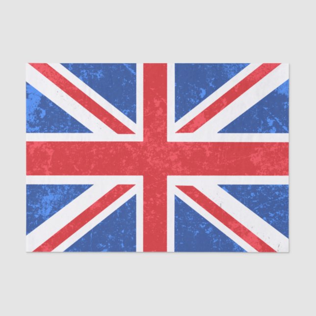 Union Jack, Red and Blue Tissue Paper (Front)