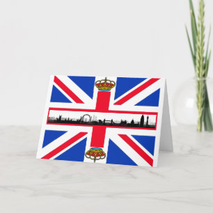 Union Jack Royal Crown London Birthday Card