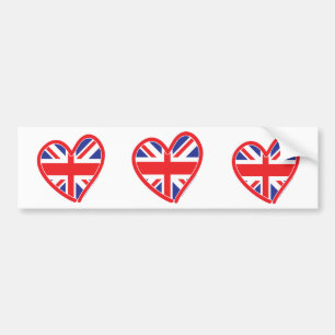 Union Jack Royal Heart Bumper Sticker