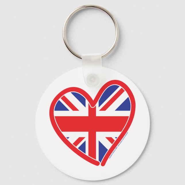 Union Jack Royal Heart Key Ring (Front)