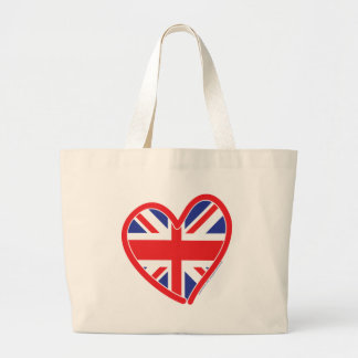 Union Jack Royal Heart Large Tote Bag
