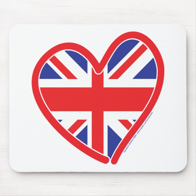 Union Jack Royal Heart Mouse Mat (Front)