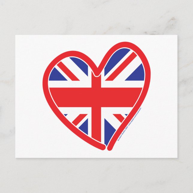 Union Jack Royal Heart Postcard (Front)