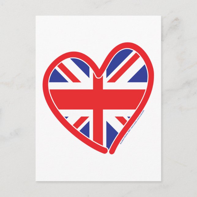 Union Jack Royal Heart Postcard (Front)