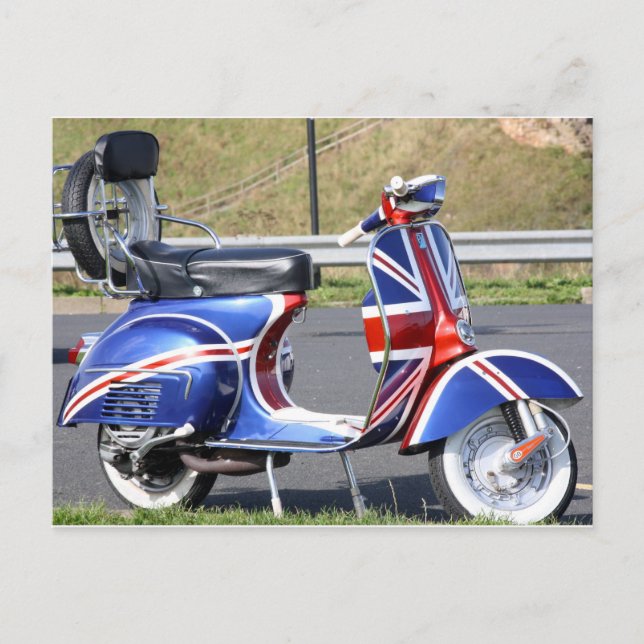 Union Jack Scooter Postcard (Front)