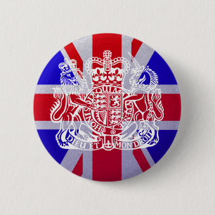 Union Jack & Seal 6 Cm Round Badge