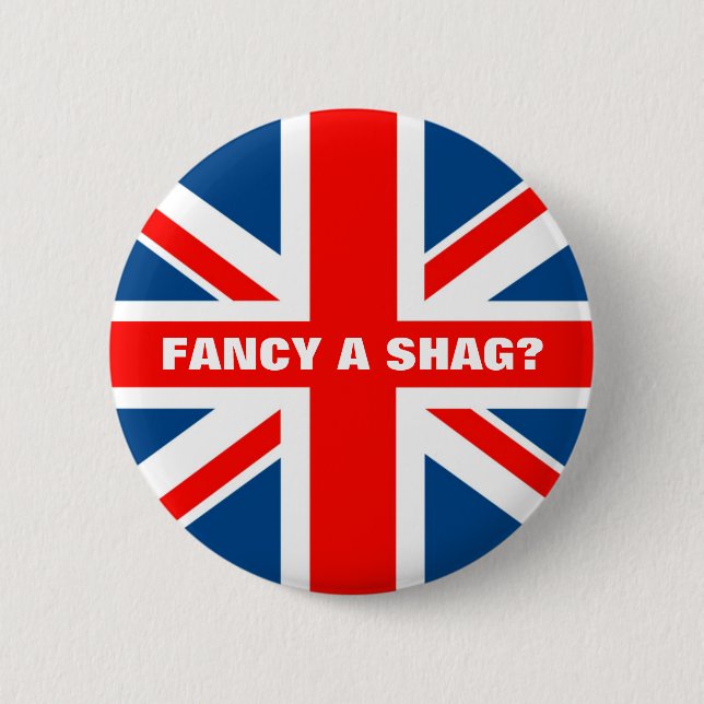 Union Jack shag 6 Cm Round Badge (Front)