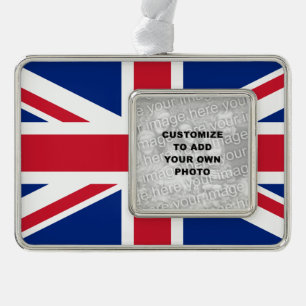Union Jack Silver Plated Framed Ornament