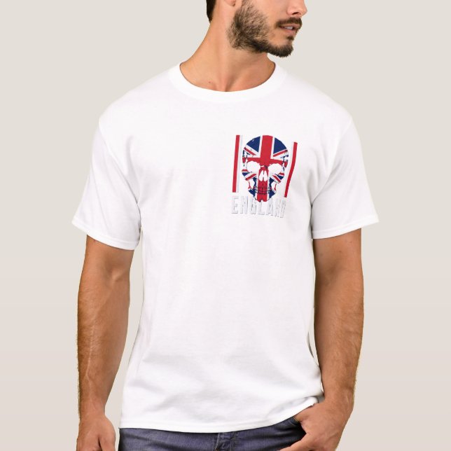 Union Jack Skull Graphic Design T-Shirt (Front)