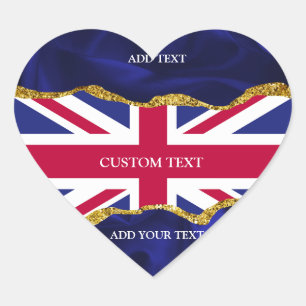 Union Jack Stickers Personalised Navy and Gold Art