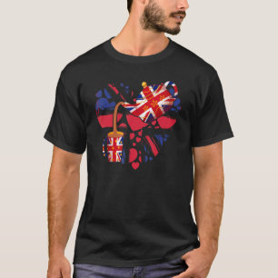 Union Jack Teapot & Teacup Idea For Kids & British T-Shirt