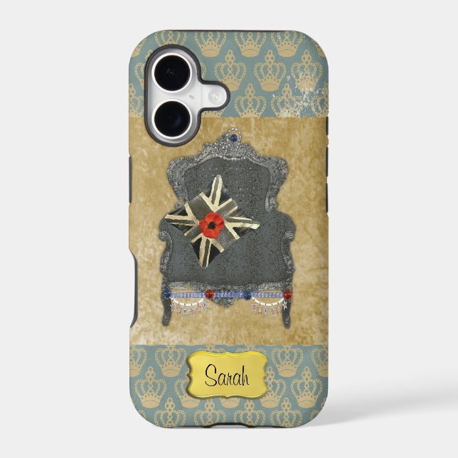 Union Jack Theme Personalised iPhone Cases (Back)