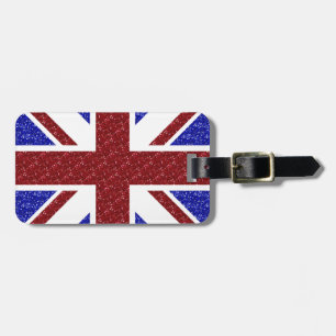 Union Jack Travel Luggage Tag Glam Glitter