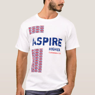 Union Jack UK ASPIRE HIGHER Christian Scripture T-Shirt