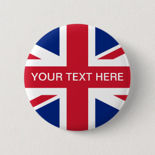 Union Jack UK Customisable Button