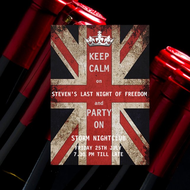 Union Jack UK Flag Bachelor Party Invitation (Creator Uploaded)