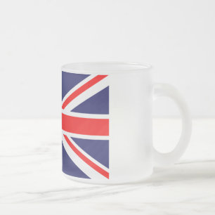 Union Jack - UK Flag Frosted Glass Coffee Mug