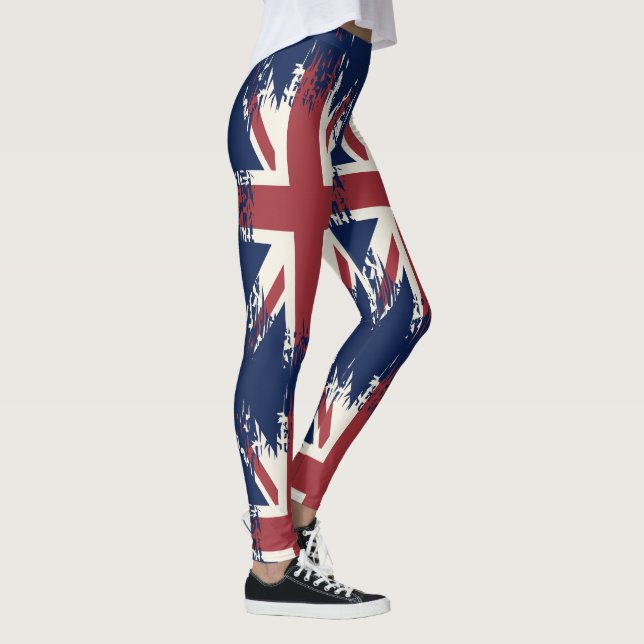 Union Jack (UK flag), grunge style Leggings (Right)