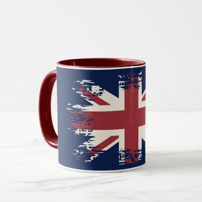Union Jack (UK flag), grunge style Mug (Front Left)