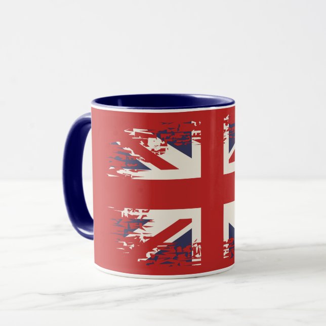 Union Jack (UK flag), grunge style Mug (Front Left)