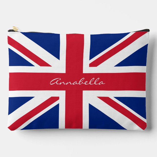 Union Jack UK Flag Personalised (optional) Accessory Pouch (Front)