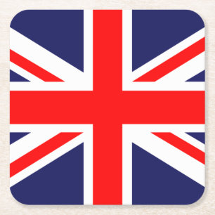 Union Jack - UK Flag Square Paper Coaster