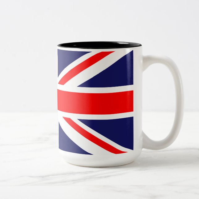Union Jack - UK Flag Two-Tone Coffee Mug (Right)