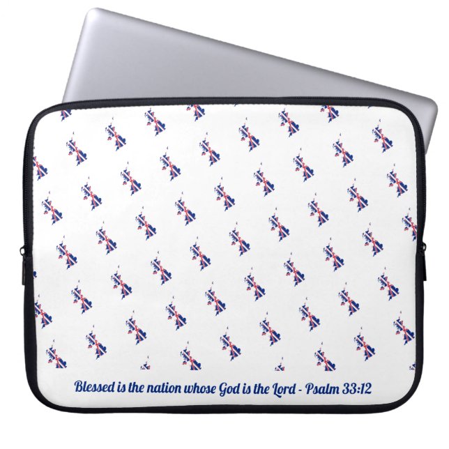 UNION JACK UK GREAT BRITAIN Blessed Nation laptop Sleeve (Front)