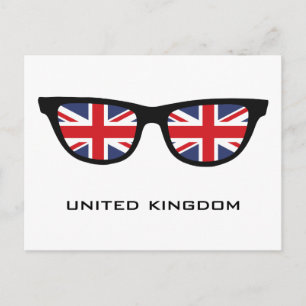 Union Jack UK Shades custom text & colour postcard