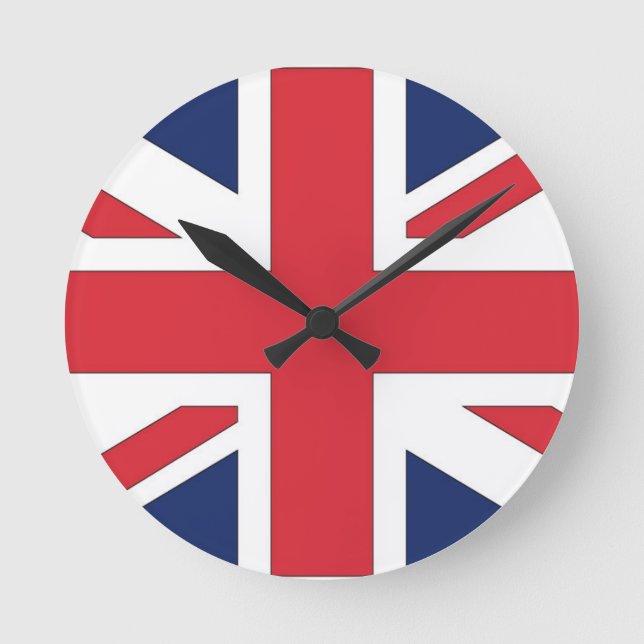 Union Jack, Union Flag of Great Britian Round Clock (Front)