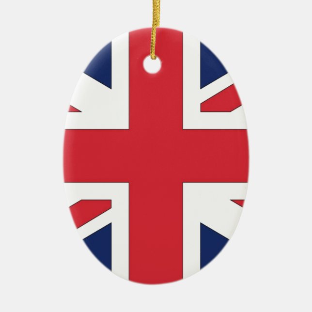 Union Jack/ Union Flag of United Kingdom Ceramic Tree Decoration (Front)
