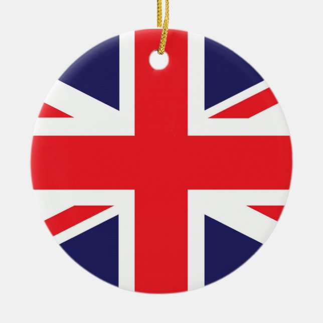 Union Jack United Kingdom Flag Ceramic Tree Decoration (Front)