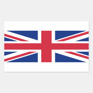 Union Jack: United Kingdom flag Rectangular Sticker