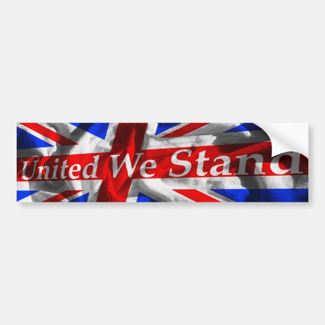 Union Jack 'United We Stand' Bumper Sticker (Front)