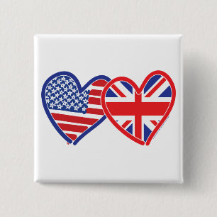 Union Jack/USA 15 Cm Square Badge
