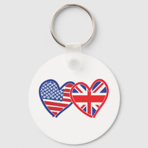 Union Jack/USA Key Ring