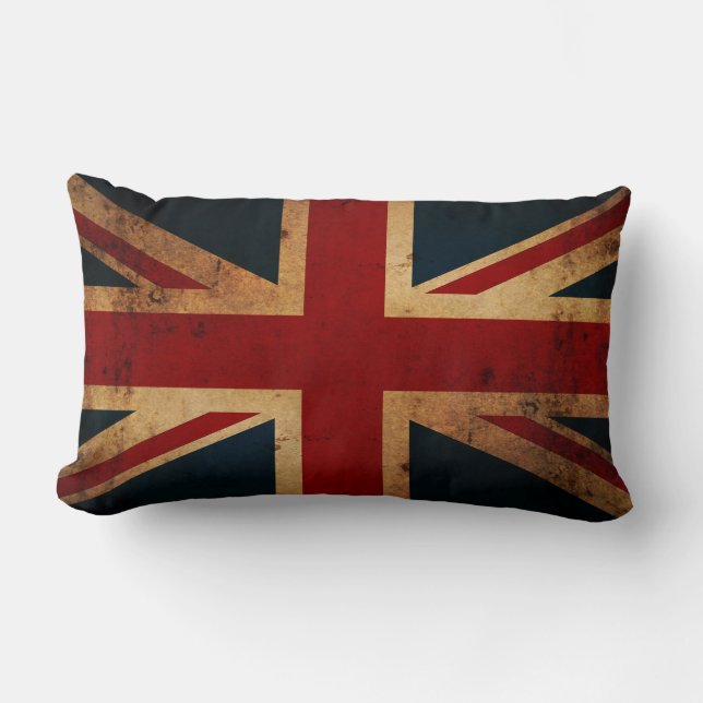 Union Jack (vintage distressed look) Lumbar Cushion (Front)
