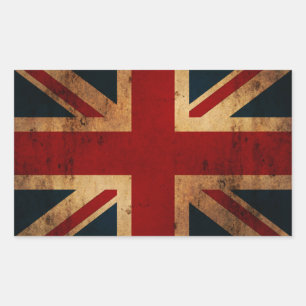 Union Jack (vintage distressed look) Rectangular Sticker