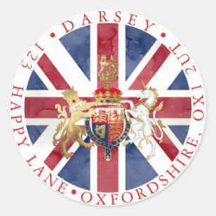 UNION JACK WINDSOR INSIGNIA CLASSIC ROUND STICKER